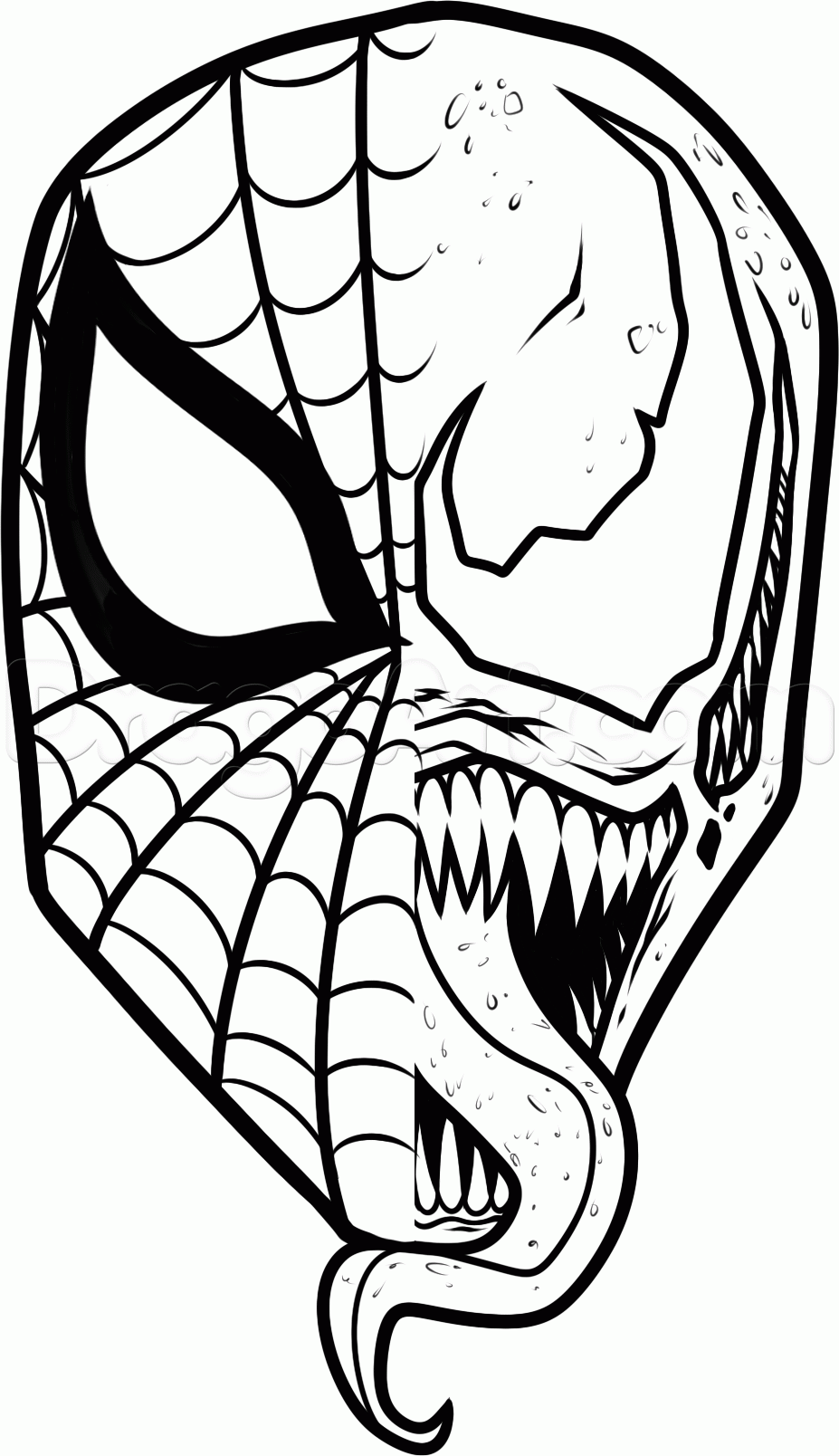 Venom Face Drawing