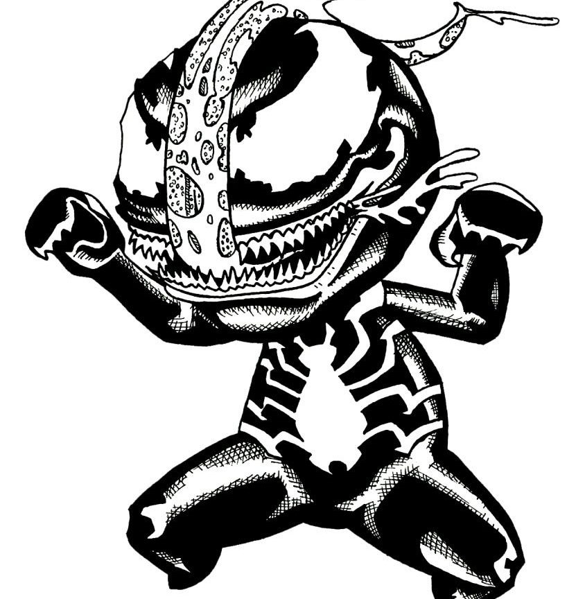 831x864 Fearsome Venom Coloring Pages Spider Man And Carnage Agent