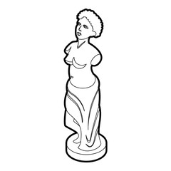 240x240 statue of venus de milo icon in outline style on a white