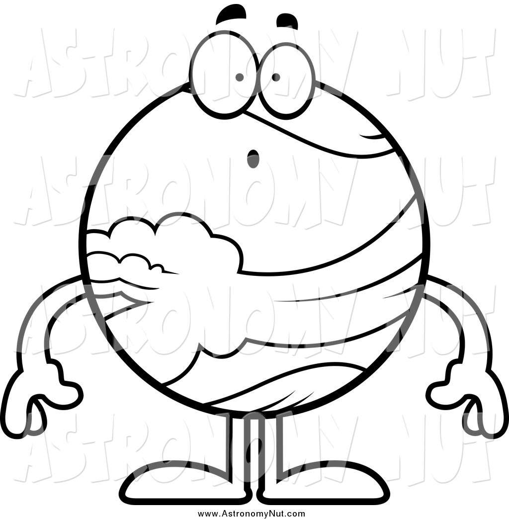 1024x1044 Clipart Of A Black And White Gasping Surprised Planet Venus