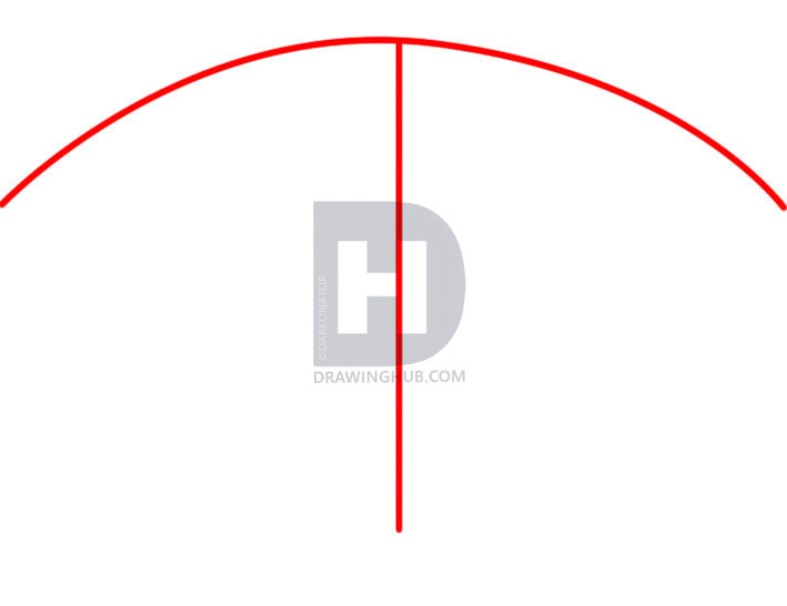 709x546 How To Draw An Umbrella, Step