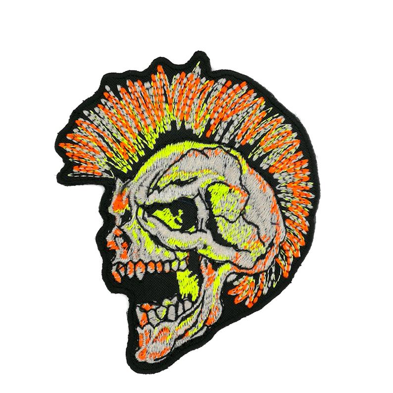794x794 Neon Skull Patch Detailed Skull Patch Iron On Patches Etsy