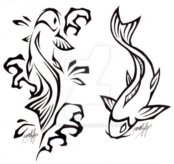600x566 Tribal Koi Fish Tattoos Yay Not Very Detailed