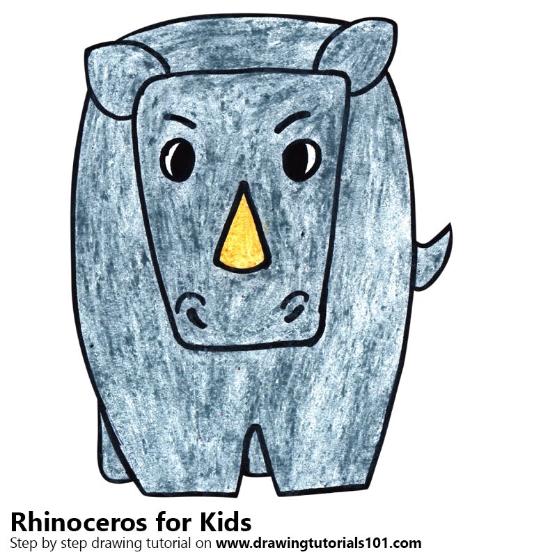 800x800 Learn How To Draw A Rhinoceros For Kids Very Easy