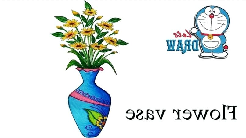 806x453 Very Easy Pictures To Draw Flowers In A Vase Drawing Step