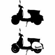 190x190 vespa drawing decal