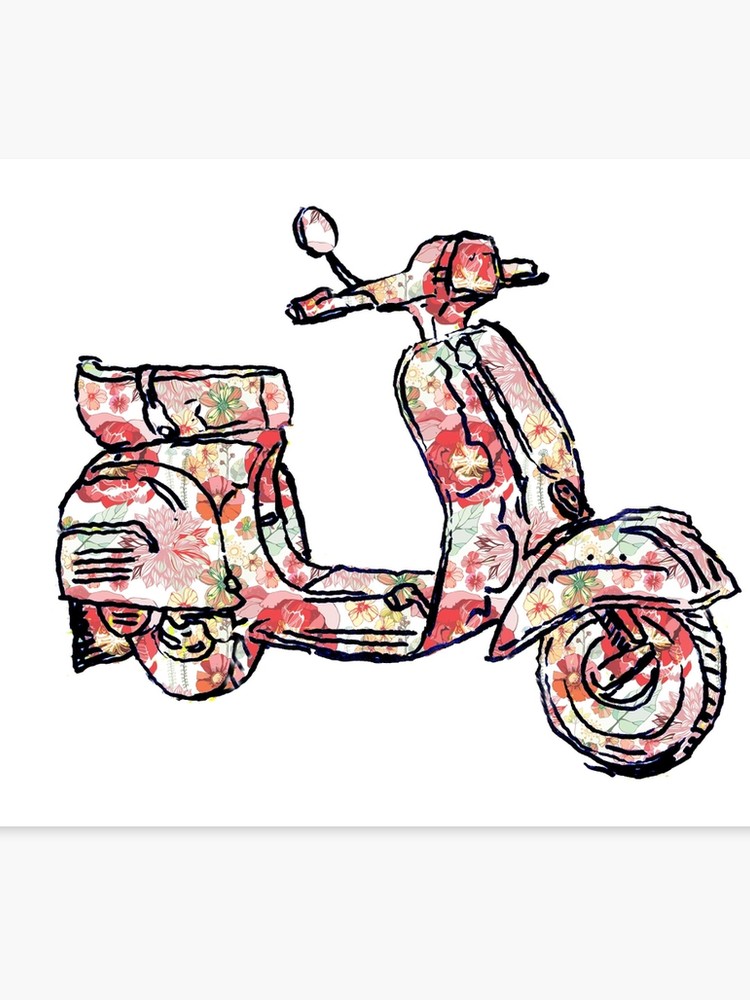 750x1000 vespa piaggio bajaj scooter rosy canvas print
