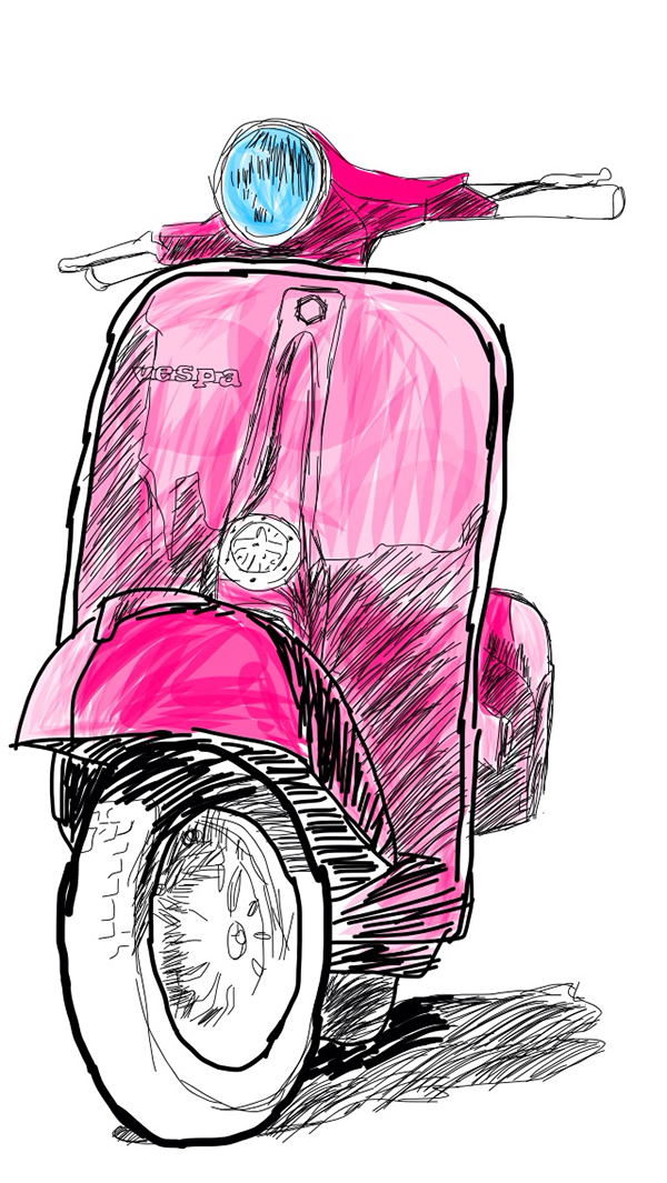 600x1065 Vespa Illustration On Behance