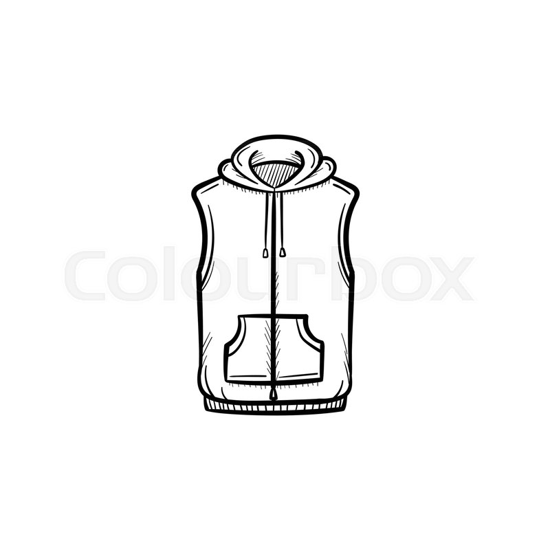 800x800 Vector Hand Drawn Vest Jacket Outline Stock Vector Colourbox