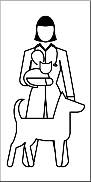 304x604 Clip Art People Veterinarian Female Bampw I Abcteach