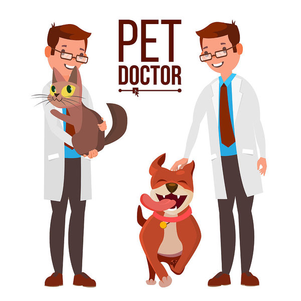 600x600 Veterinarian Male Vector Dog And Cat Medicine Hospital Pet