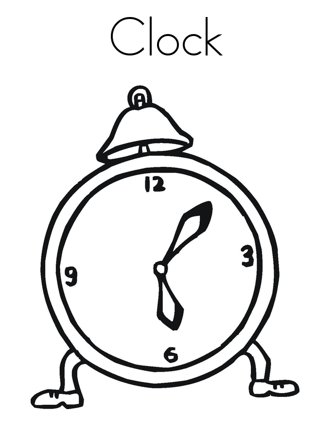 685x886 Clock Drawing Outline For Free Download
