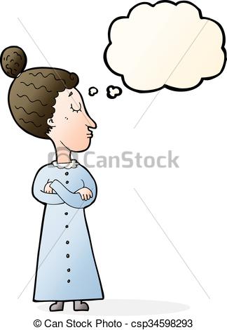 324x470 Cartoon Strict Victorian Teacher With Thought Bubble Vectors