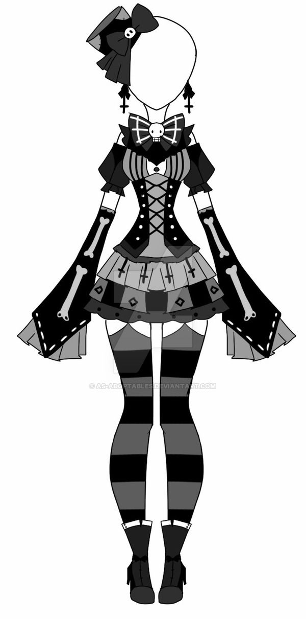 600x1211 Monochromatic Victorian Outfit Adoptable Closed