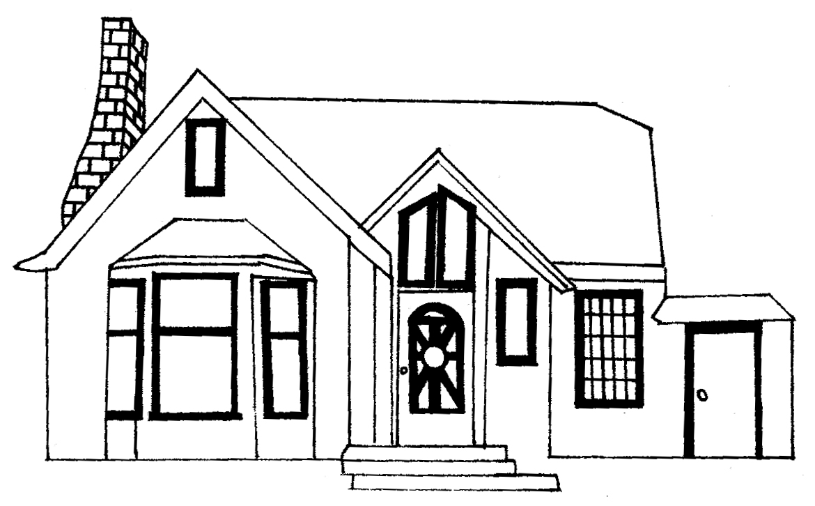 1170x726 House Line Art Group With Items
