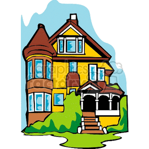 300x300 Yellow Victorian House Clipart Royalty Free Clipart