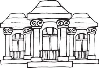 320x222 Liner Painting Castle On White Stock Vector Colourbox