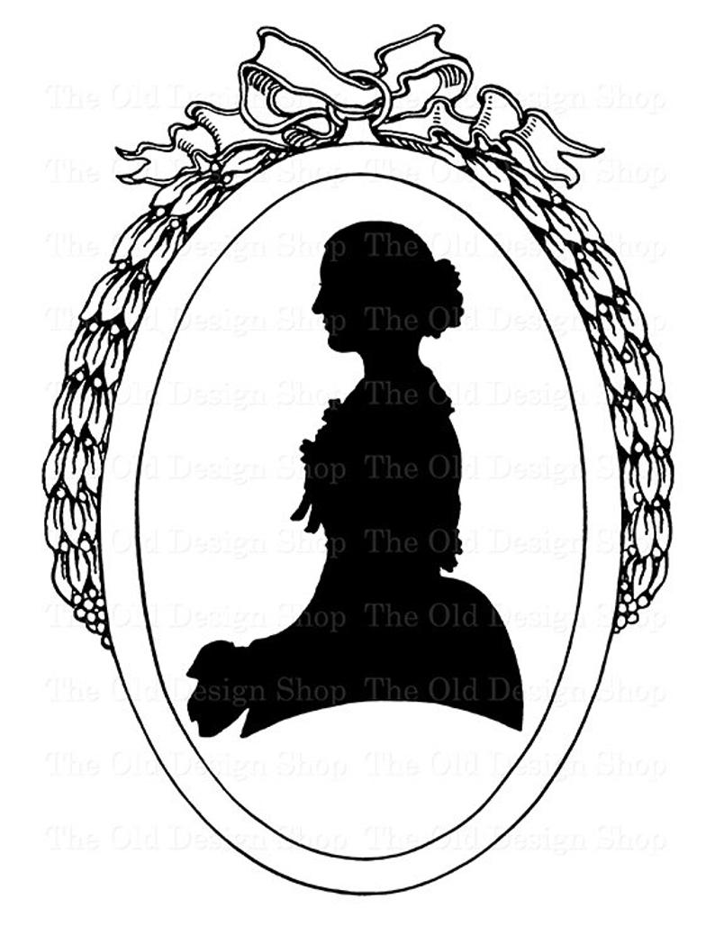 794x1028 Victorian Lady Silhouette In Ornate Frame Vintage Woman Clip Etsy