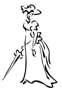 220x322 Stylized Victorian Lady Rubber Stamp Um