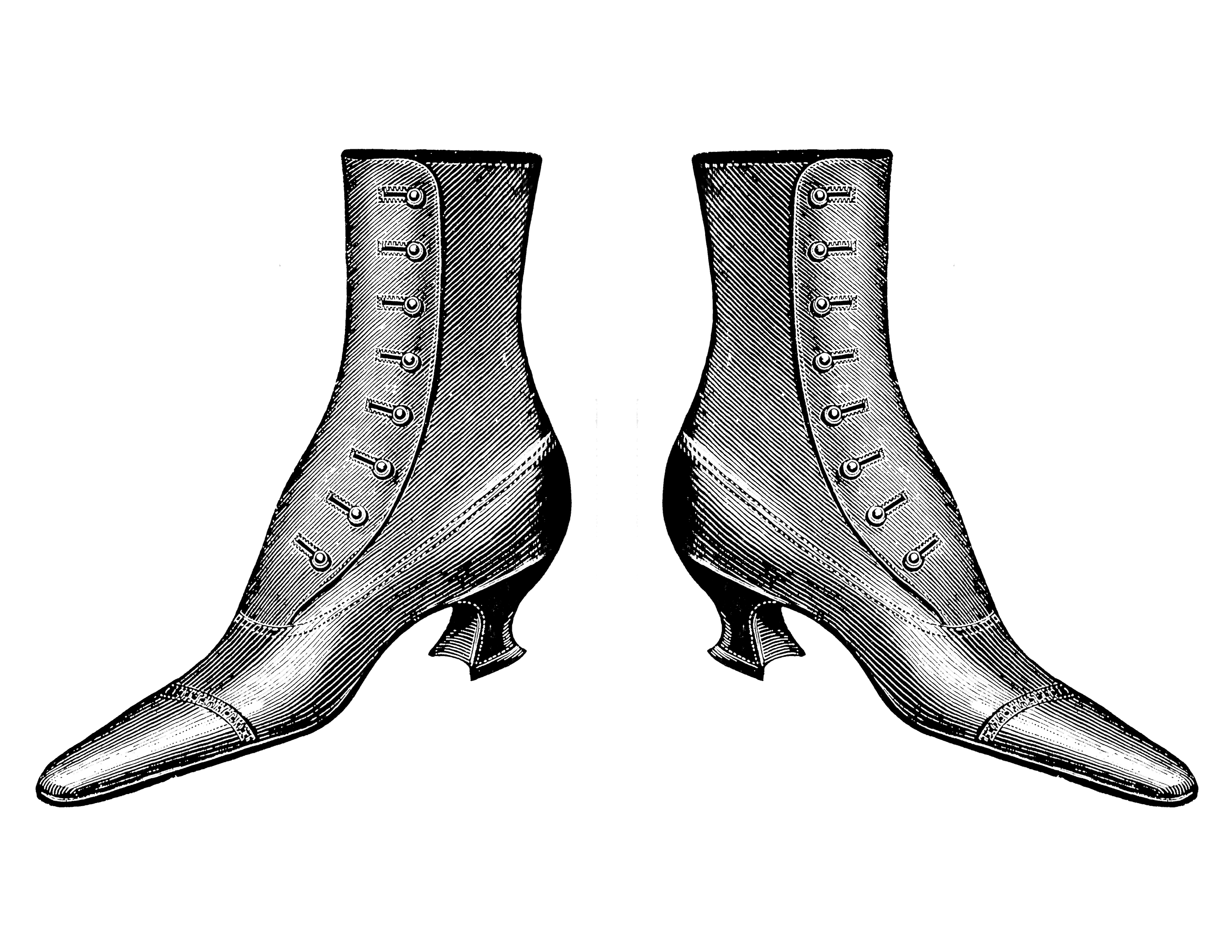 3300x2550 Lady Boots Victorian Era Free Vintage Clip Art Free Vintage