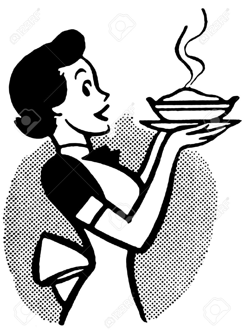 975x1300 Old Victorian Woman Cook Cartoon Clipart