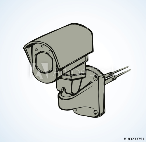 500x487 Security Camera Vector Drawing