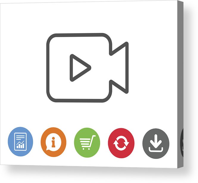 665x615 Video Camera Line Icon Movie Or Cinema Sign Acrylic Print