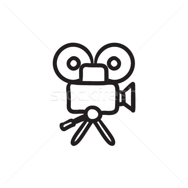 600x600 Video Camera Sketch Icon Vector Illustration Andrei Krauchuk