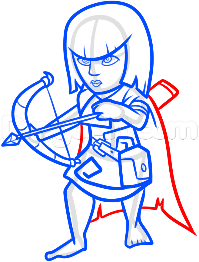 657x865 How To Draw Clash Of Clans Archer Step Crafts Video Game