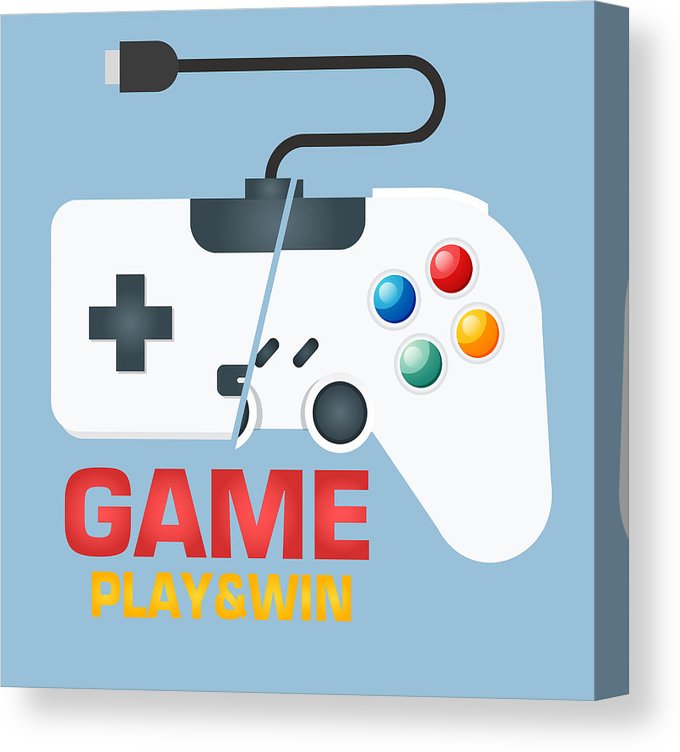 680x752 game play win game controller background vector image canvas
