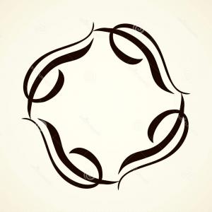 300x300 Vignette Vector Drawing Old Cute Romantic Book Ribbon Bow Swirly