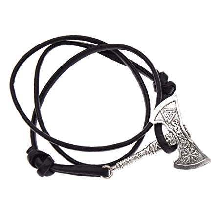 450x450 Kesheng Viking Axe Bracelet With Wax Rope For Men