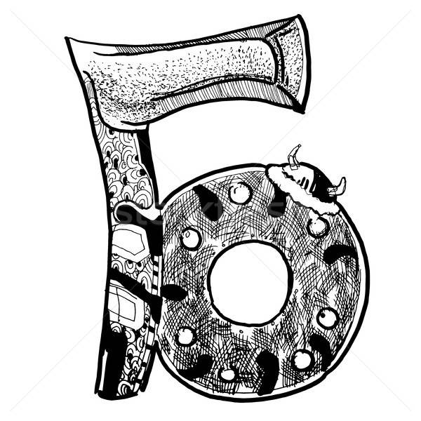 600x600 set viking items, horned helmet, shield, ax viking hand drawn ve