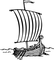 189x210 Viking Boat Sticker