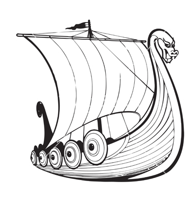 380x400 Viking Longship Drawing