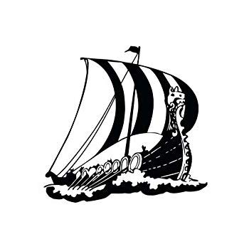 350x350 Wall Vinyl Decals Ancient Viking Ship Boat Sticker