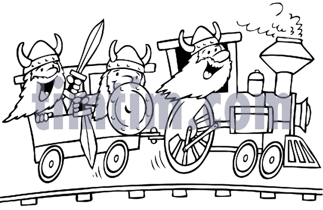 640x417 Free Drawing Of Viking Train Bw From The Category Trains Planes