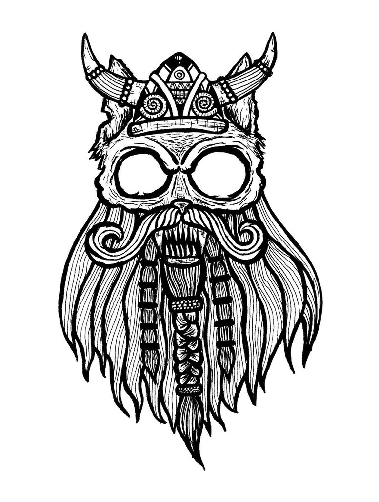 Viking Face Drawing