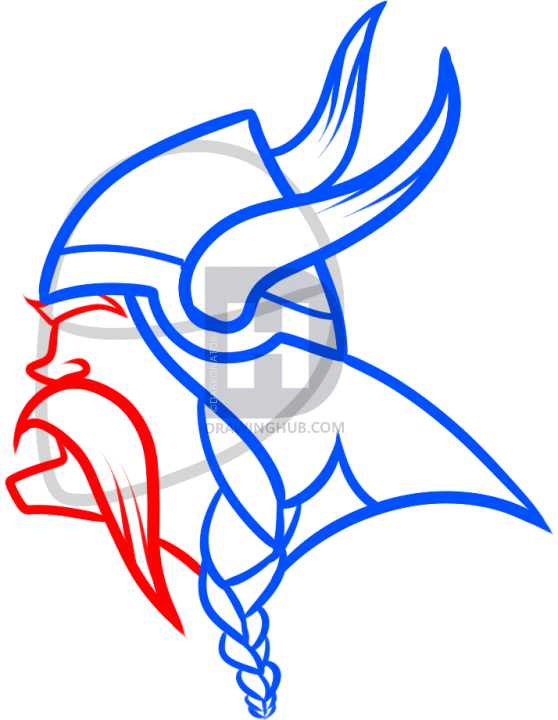 558x720 How To Draw The Minnesota Vikings, Step