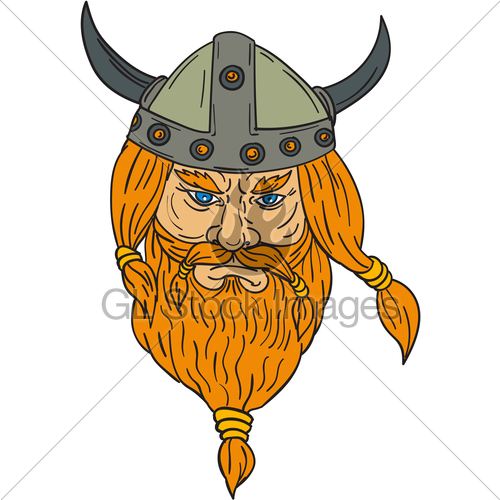 500x500 Norseman Viking Warrior Head Drawing Gl Stock Images