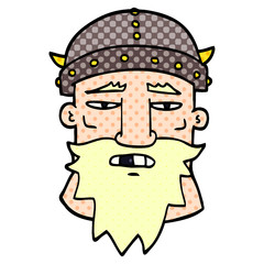 240x240 Line Drawing Cartoon Viking Face