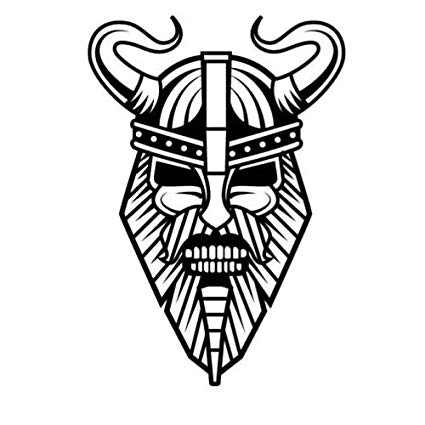 425x425 Viking Warrior Car Decal Sticker, Light Blue, Inch
