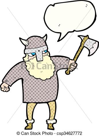 344x470 Freehand Drawn Comic Book Speech Bubble Cartoon Viking Warrior