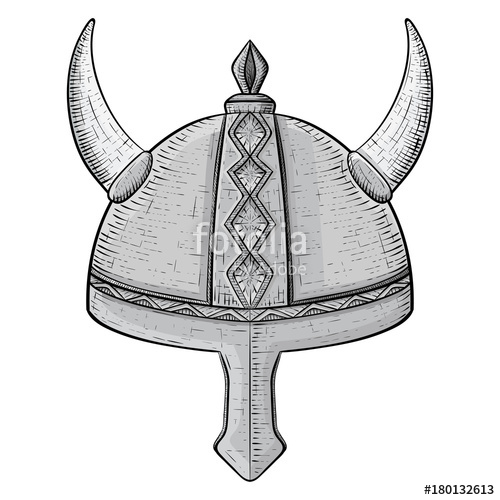 500x500 Viking Horned Helmet Hand Drawn Sketch Stock Image And Royalty