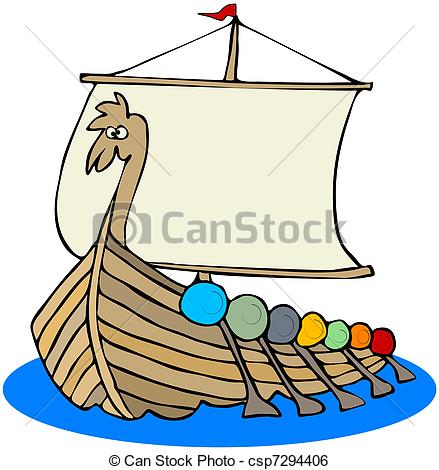 439x470 this illustration depicts a viking ship with oars and stock