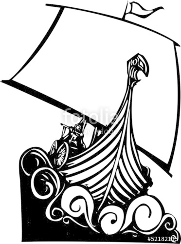 372x500 Viking Longship Sailing B Stock Image And Royalty Free Vector