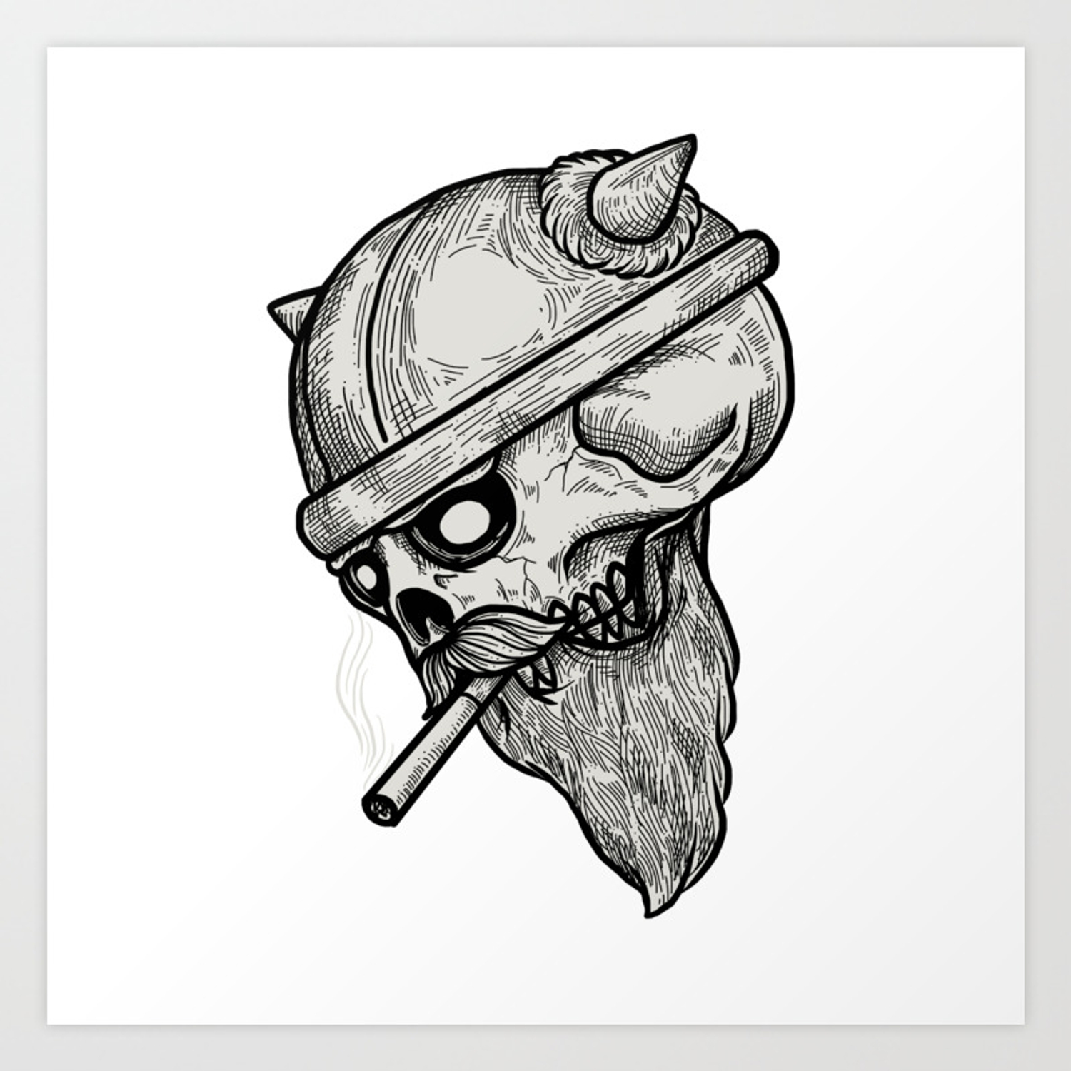 1500x1500 Viking Skull Art Print