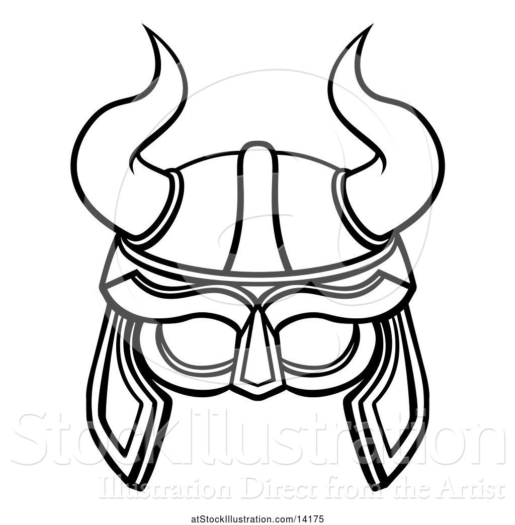 1024x1044 Vector Illustration Of Lineart Viking Warrior Helmet With Horns