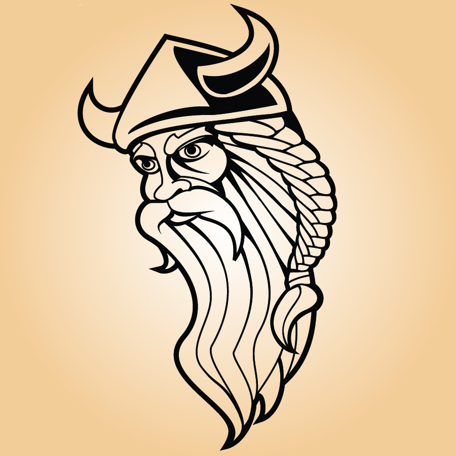 900x900 Viking Warrior Line Art