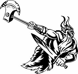300x284 viking warrior norsemen axe sword warrior car truck window vinyl